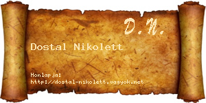 Dostal Nikolett névjegykártya